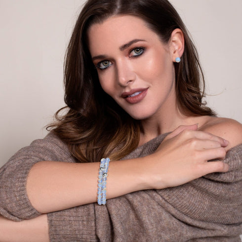 Opal Moonstone | .925 Sterling Silver | Gemstone Stud Earrings